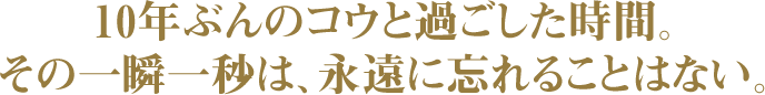 10年ぶんのコウと過ごした時間。その一瞬一秒は、永遠に忘れることはない。